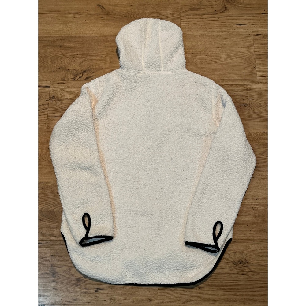 Tommy Hilfiger Qtr Zip Hoodie Womens Medium White Sherpa Fleece Pullover Cozy - Picture 6 of 9